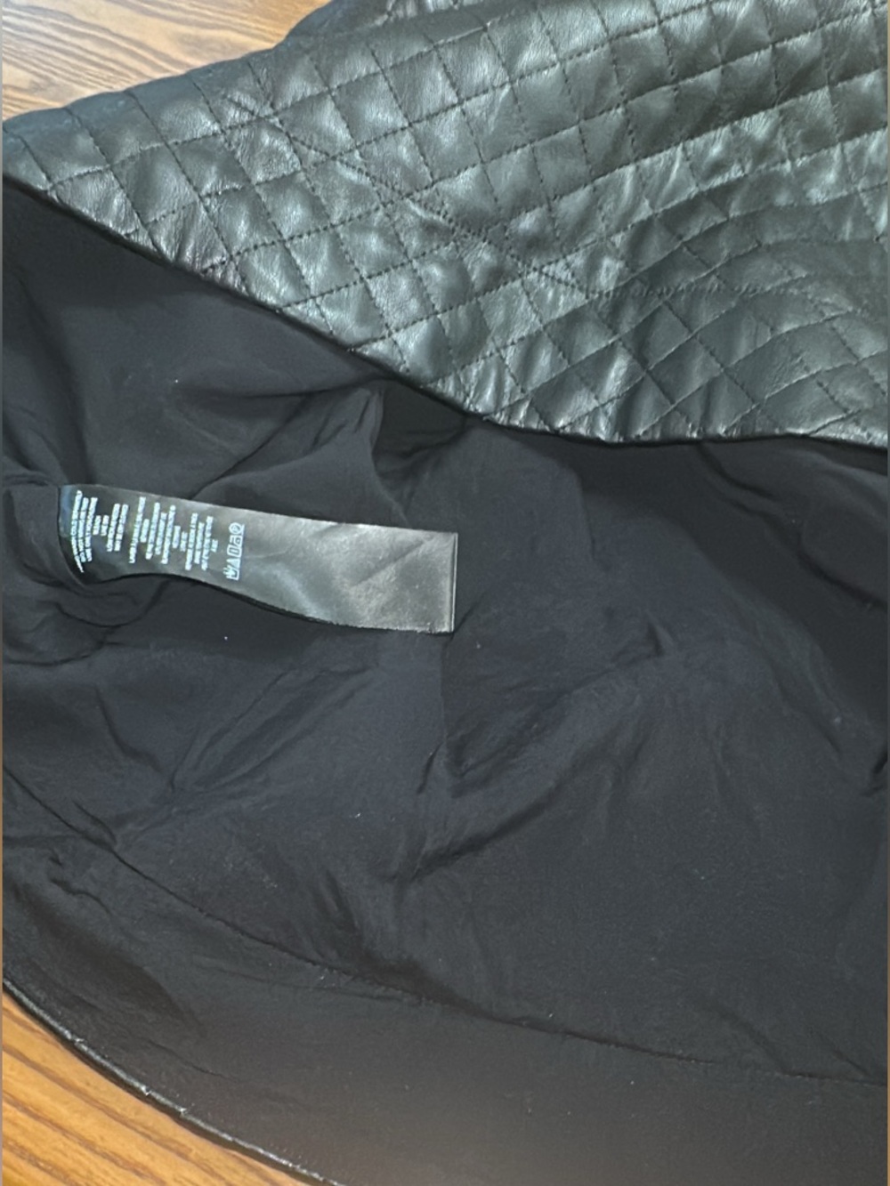 Anthropologie Maeve Black Quilted Faux-Leather Mini Skirt with pockets (mix29) - Picture 5 of 6